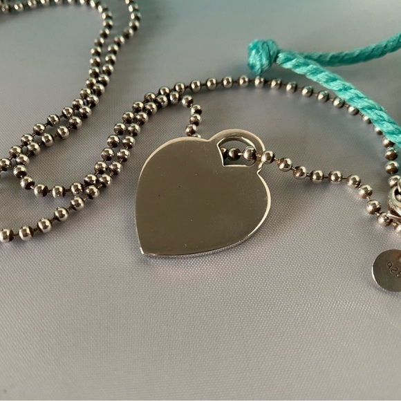 Tiffany Co Return To Large Heart Chain Necklace Pendant - Picture 2 of 7